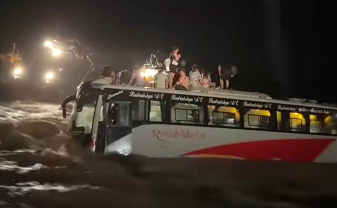 Passenger Bus Swept Away in Nawalparasi Flood, All 40 Rescued Safely